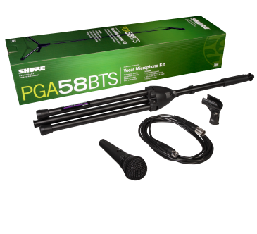 Shure PGA58BTS - mikrofon dynamiczny w zestawie z kablem XLR-XLR i statywem