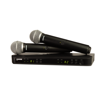 Shure BLX288/PG58 - podwójny system bezprzewodowy do ręki do wokalu z mikrofonami PG58