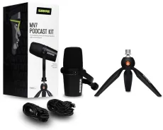 Shure MV7-K-BNDL - dynamiczny mikrofon na USB / XLR w zestawie ze statywem