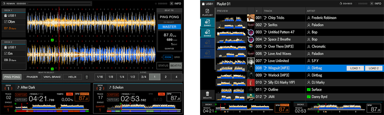 Pioneer XDJ-RX3 - Ekran